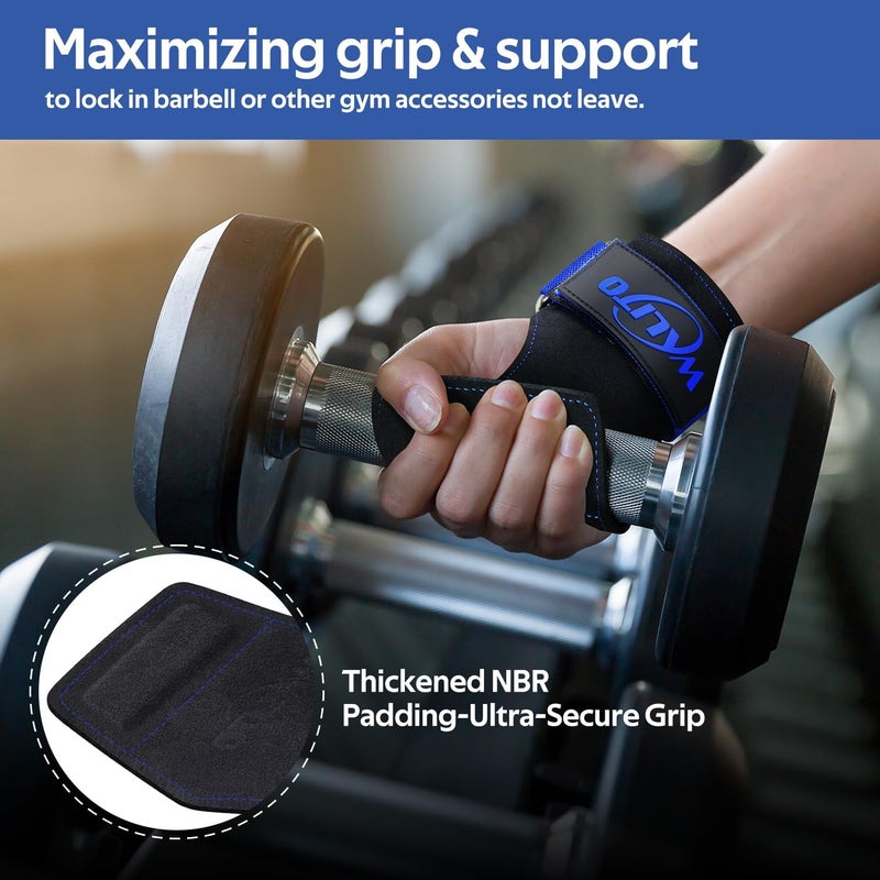 WALITO Weight Lifting Wrist Strap, Double Leather Weightlifting Wrist Straps for Gym Strength Training, Neoprene Padded Wrist Wraps - for Men & Women (Pair) - Image 4